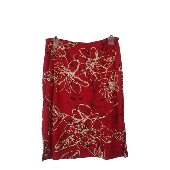 Red Black White VINTAGE STUDIO Skirt. Size M. 100% polyester. - Picture 1 of 12
